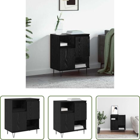 vidaXL Credenza Rovere Nero -  Credenza Rovere Nero 60 x 35 x 70 cm