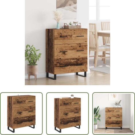vidaXL Credenza rustica -  Credenza con cassetto Legno vecchio 69,5 x 34 x 90 cm