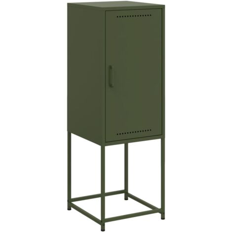 vidaXL Credenza Verde Oliva 36x39x107 cm in Acciaio