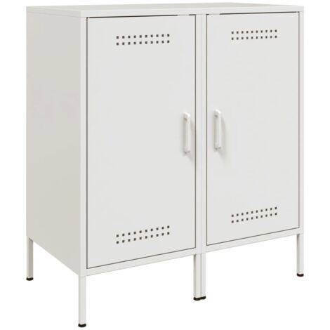 vidaXL Credenze 2 pz Bianche 36x39x79 cm in Acciaio