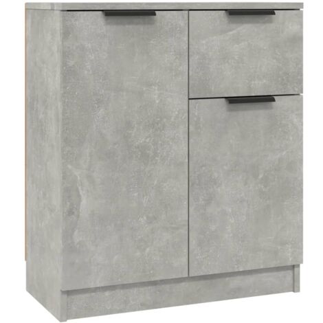 vidaXL Credenze 2 pz Grigio Cemento 60x30x70 cm in Legno Multistrato