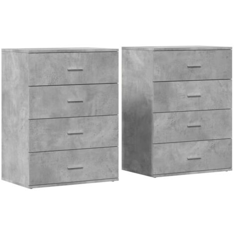 vidaXL Credenze 2 pz Grigio Cemento 60x39x80 cm in Legno Multistrato