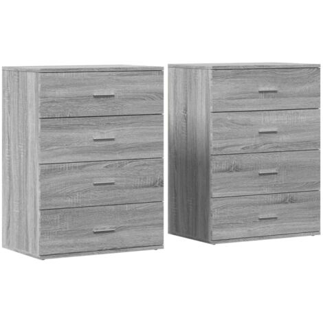 vidaXL Credenze 2 pz Grigio Sonoma 60x39x80 cm in Legno Multistrato