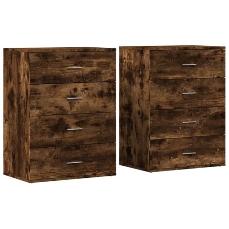 vidaXL Credenze 2 pz Rovere Fumo 60x39x80 cm in Legno Multistrato