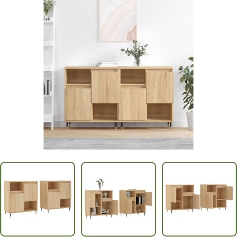 vidaXL Credenze in legno rovere - Credenze 2 pz Rovere Sonoma in Legno Multistrato