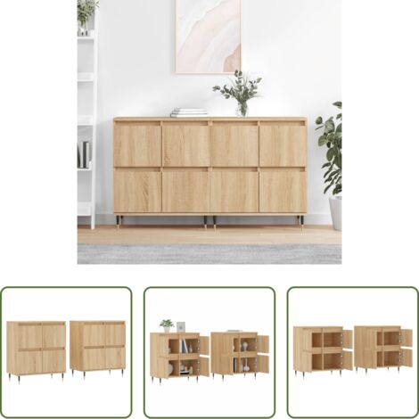 vidaXL Credenze in legno rovere - Credenze 2 pz Rovere Sonoma in Legno Multistrato