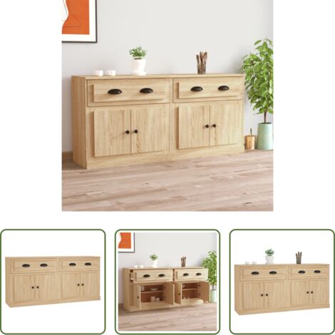 vidaXL Credenze in legno rovere - Credenze 2 pz Rovere Sonoma in Legno Multistrato