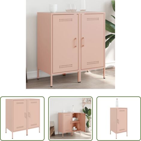 vidaXL Credenze moderne -  Credenze 2 pz Rosa 36x39x79 cm in Acciaio