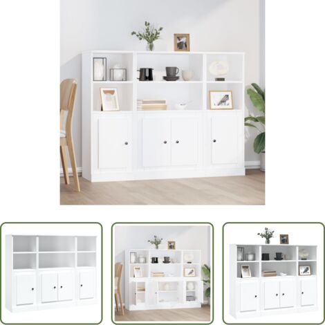 vidaXL Credenze moderne -  Credenze 3 pz Bianche in Legno Multistrato