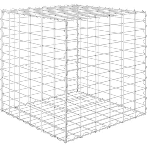main image of "vidaXL Cube Gabion Raised Bed Steel Wire 60x60x60 cm - Silver"