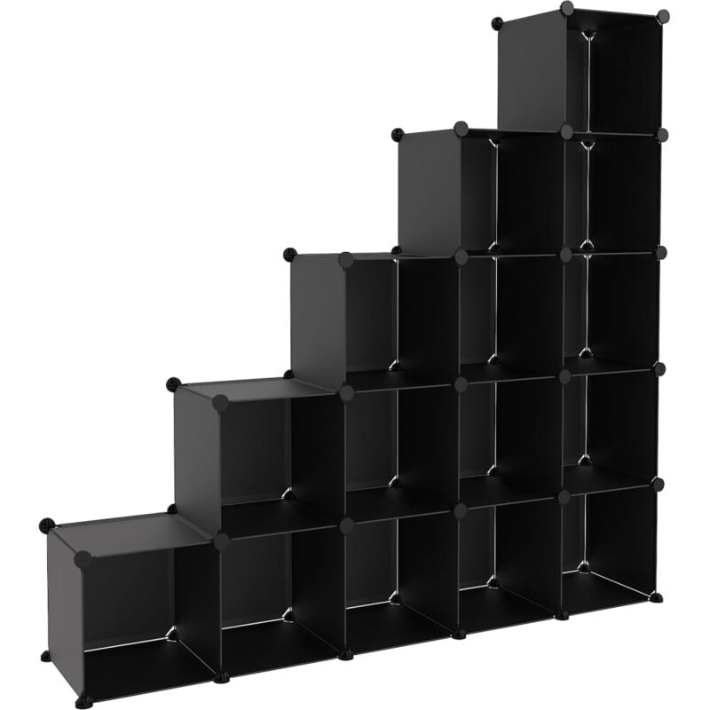 Vidaxl - Cubes de rangement 15 pcs Noir pp