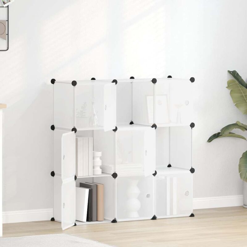 Vidaxl - Cubes de rangement 9 pcs avec portes Transparent pp