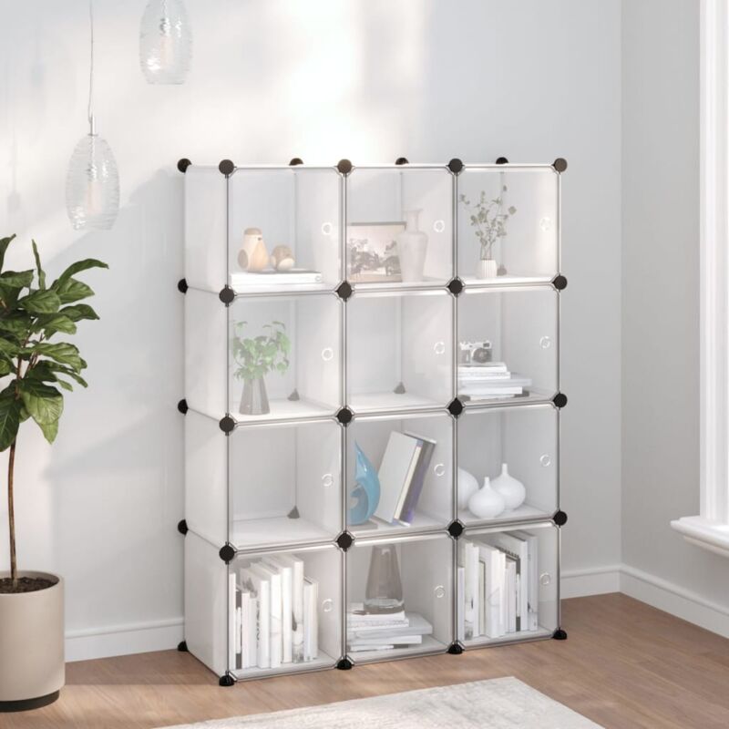 Vidaxl - Cubes de rangement 12 pcs avec portes Transparent pp