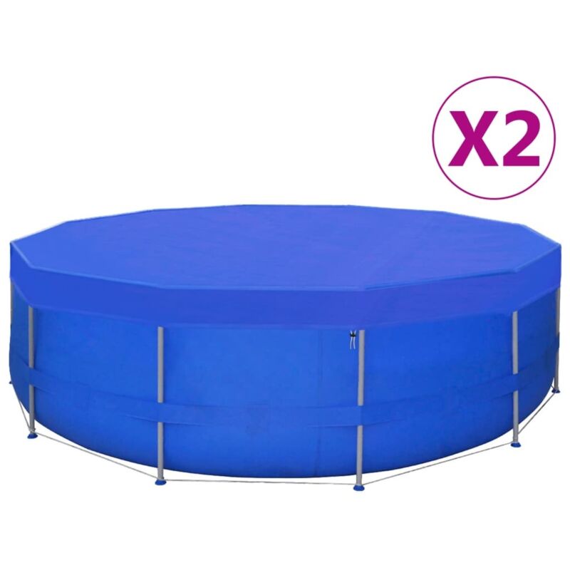 Cubierta De Piscina 2 Unidades Redonda Pe 460 Cm 90 G/M² Vidaxl