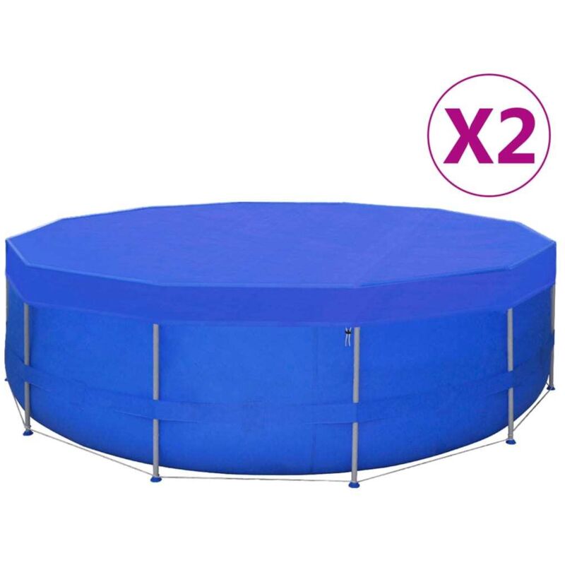 Cubierta De Piscina 2 Unidades Redonda Pe 540 Cm 90 G/M² Vidaxl