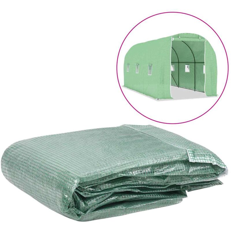

vidaXL Cubierta de repuesto para invernadero verde 9 m² 200x450x200 cm