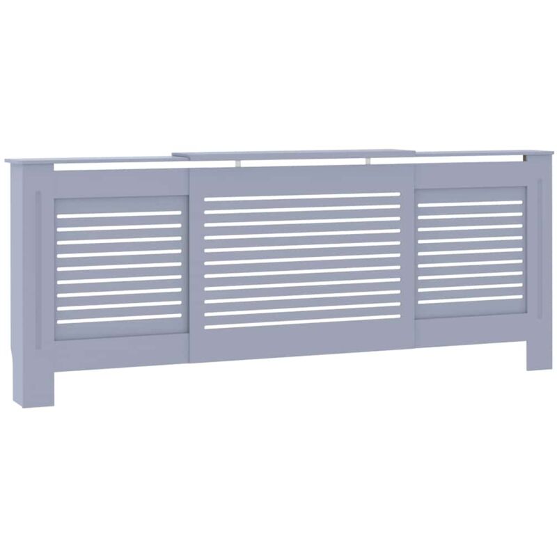 

vidaXL Cubierta para radiador MDF gris 205 cm - Gris