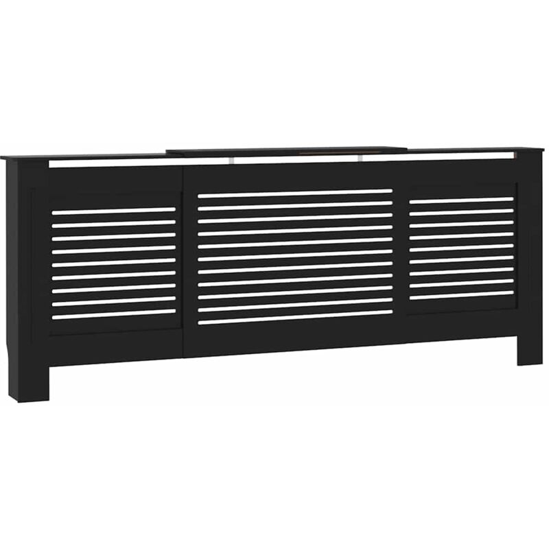 

vidaXL Cubierta para radiador MDF negro 205 cm - Negro