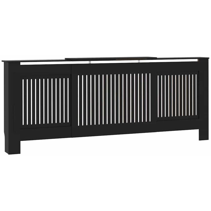

vidaXL Cubierta para radiador MDF negro 205 cm - Negro