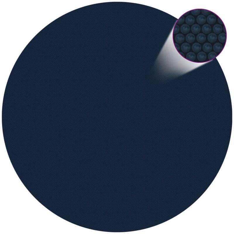 

vidaXL Cubierta solar de piscina de PE flotante negro y azul 210 cm - Negro