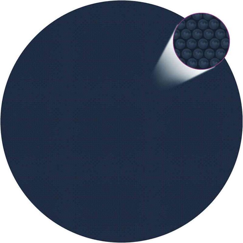 

vidaXL Cubierta solar de piscina de PE flotante negro y azul 300 cm - Negro