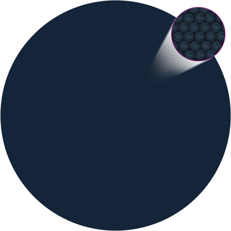 

Cubierta solar de piscina de PE flotante negro y azul 527 cm - Negro - Vidaxl