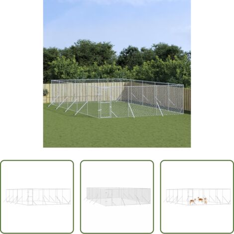 vidaXL Cuccia in acciaio zincato -  Cuccia per Cani da Esterno Argento 6x10x2 m in Acciaio Zincato