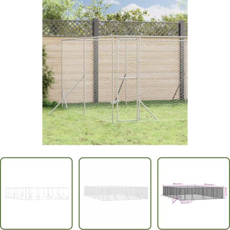 vidaXL Cuccia in acciaio zincato -  Cuccia per Cani da Esterno Argento 8x12x2 m in Acciaio Zincato