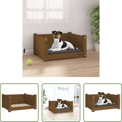 vidaXL Cuccia per cani in pino -  Cuccia per Cani Ambra 55,5x45,5x28 cm Legno Massello di Pino