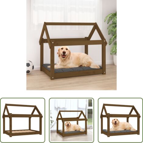 vidaXL Cuccia per cani in pino -  Cuccia per Cani Ambra 81x60x70 cm in Legno Massello di Pino