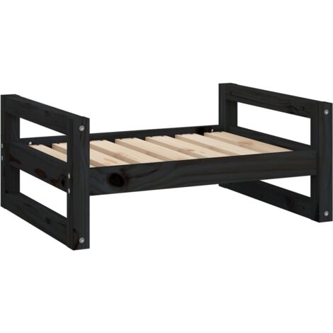 vidaXL Cuccia per Cani Nera 65,5x50,5x28cm in Legno Massello di Pino