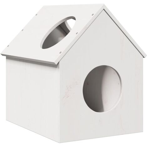 vidaXL Cuccia per Gatti Bianca 41x50x50 cm in Legno Massello di Pino