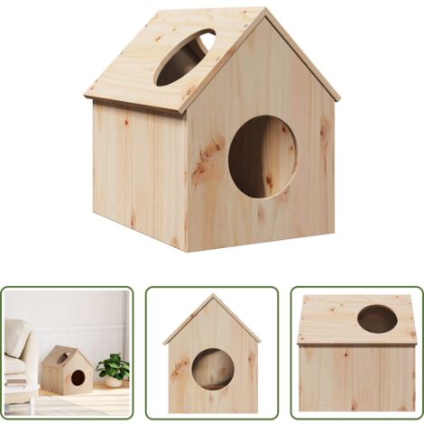 vidaXL Cuccia per gatti in pino -  Cuccia per Gatti 41x50x50 cm in Legno Massello di Pino