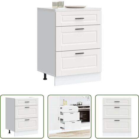 vidaXL Cucina -  Base da Cucina Porto Bianco in Legno Multistrato