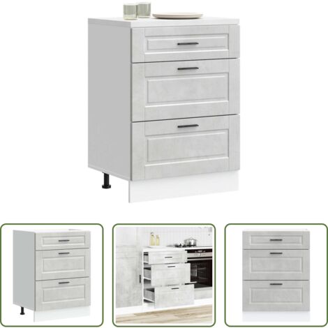 vidaXL Cucina -  Base da Cucina Porto Grigio Cemento in Legno Multistrato