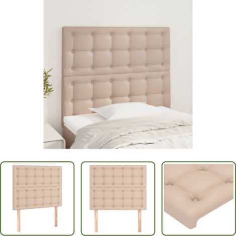 vidaXL Cuero sintético - Cabecero Capuchino 100x5x118/128 cm Piel Sintética
