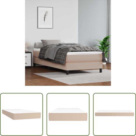 vidaXL Cuero sintético -  Colchón de muelles ensacados de niños firmeza media cuero sintético 80x160 cm