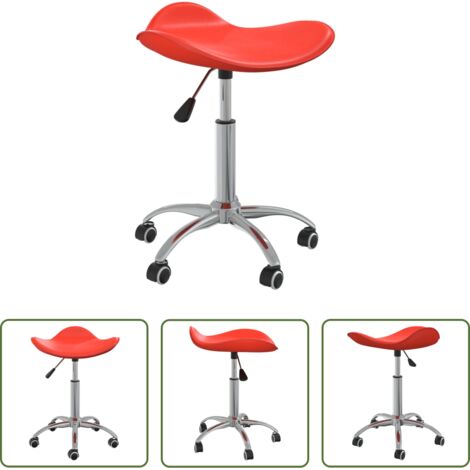 vidaXL Cuero sintético -  Silla de comedor giratoria de cuero sintético roja