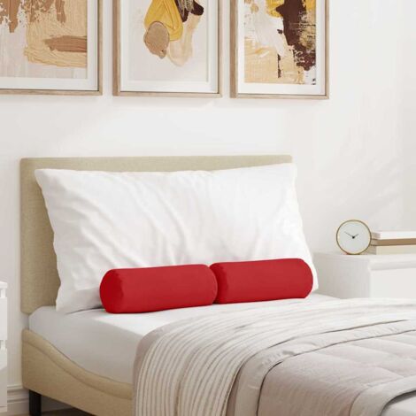 vidaXL Cuscini a rullo 2 pcs Rosso Ø 15 x 40 cm Tessuto