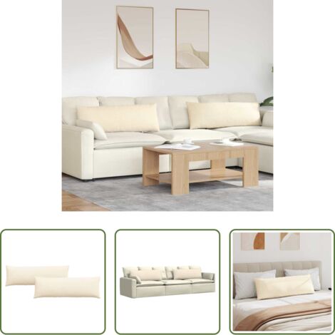 vidaXL Cuscini con copertura rimovibile -  Cuscini da Divano 2 pcs Crema 120 x 40 cm Tessuto in Cords