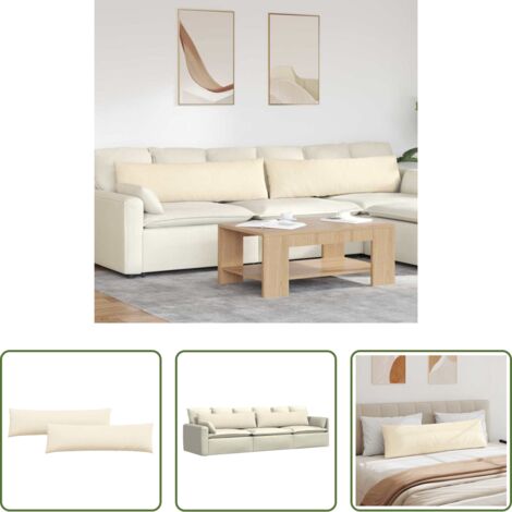 vidaXL Cuscini con copertura rimovibile -  Cuscini da Divano 2 pcs Crema 145 x 40 cm Tessuto in Cords