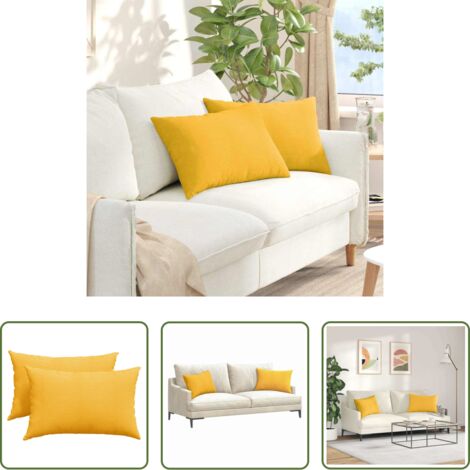 vidaXL Cuscini con copertura rimovibile -  Cuscini da Divano 2 pcs Giallo Chiaro 60 x 40 cm