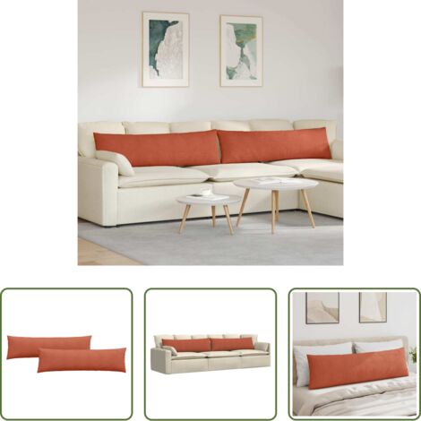 vidaXL Cuscini con copertura rimovibile -  Cuscini da Divano 2 pcs Rosso Arancio 145 x 40 cm