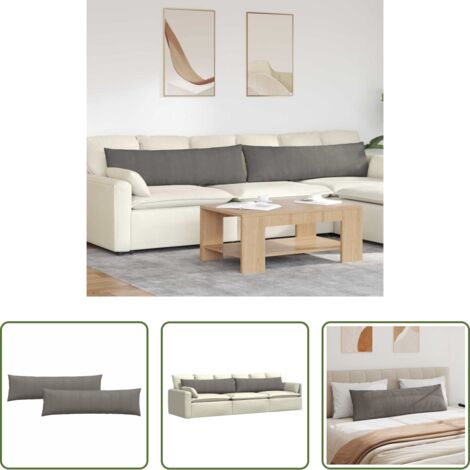 vidaXL Cuscini con fodere rimovibili -  Cuscini da Divano 2 pcs Grigio chiaro 145 x 40 cm