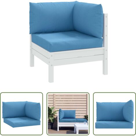 vidaXL Cuscini da esterno -  Cuscini per Pallet 3 pz Blu Mélange in Tessuto