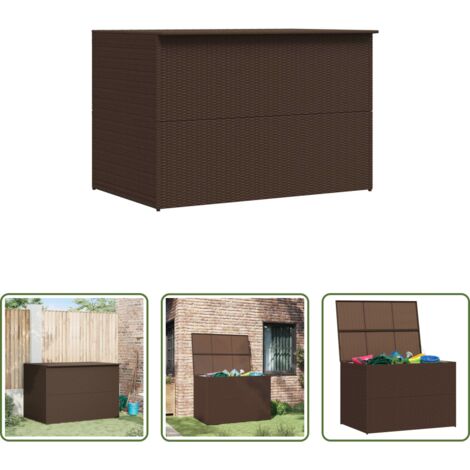 vidaXL Cuscini da giardino -  Baule da Giardino Marrone 150x100x100 cm in Polyrattan