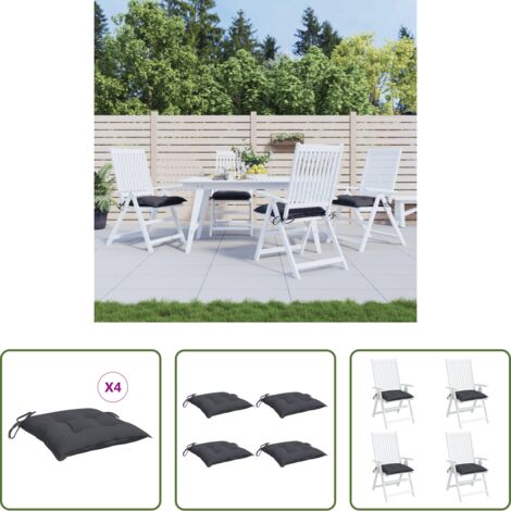 vidaXL Cuscini da patio -  Cuscini per Sedia 4 pz Antracite 40x40x7 cm in Tessuto Oxford
