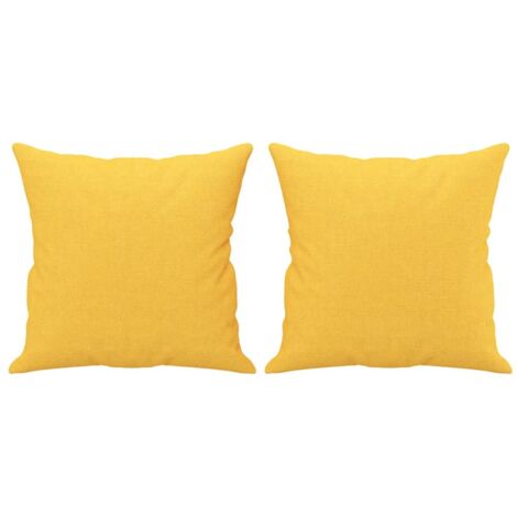 vidaXL Cuscini Decorativi 2 pz Giallo Chiaro 40x40 cm in Tessuto