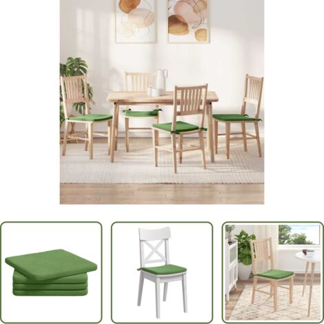 vidaXL Cuscini ergonomici -  Cuscini per Seduta 4 pcs Verde chiaro 40 x 40 x 3 cm Velluto
