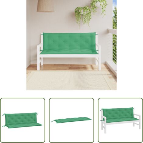 vidaXL Cuscini esterni -  Cuscini per Panca 2 pz Verdi 150x50x7 cm in Tessuto Oxford